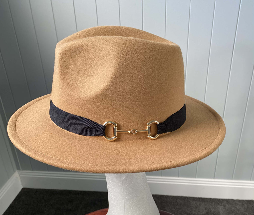 Camel Panama Hat Snaffle Bit Band - Small