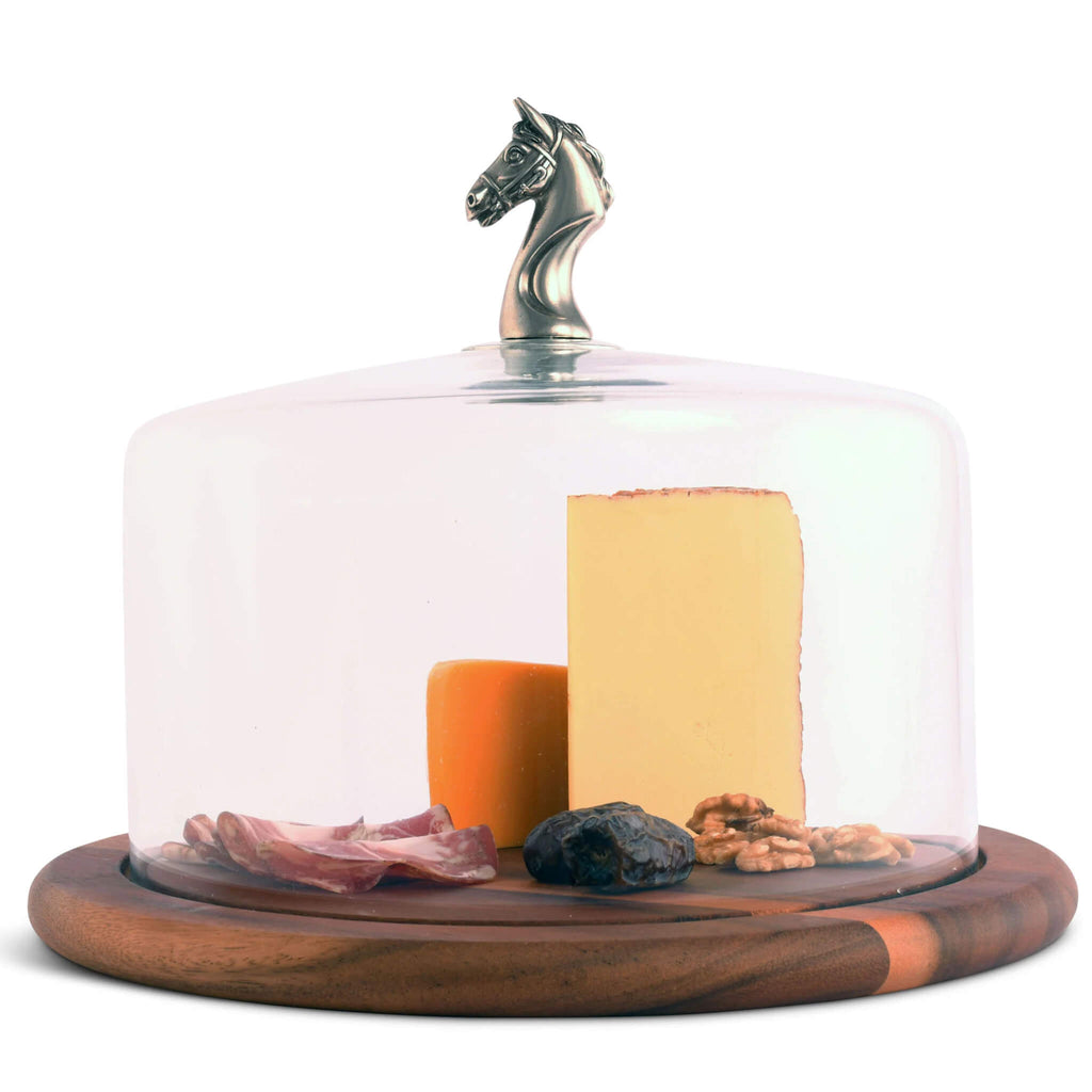 Horse Head Glass Covered Cheese Board