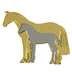 Mare & Foal lapel pin -Silver & Gold