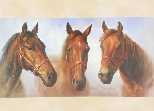 Race Horse Trio Card