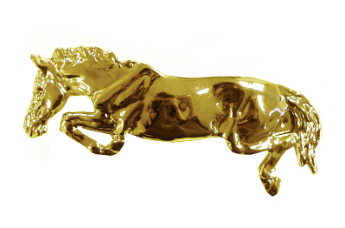 Jumping Horse Barrette- Gold