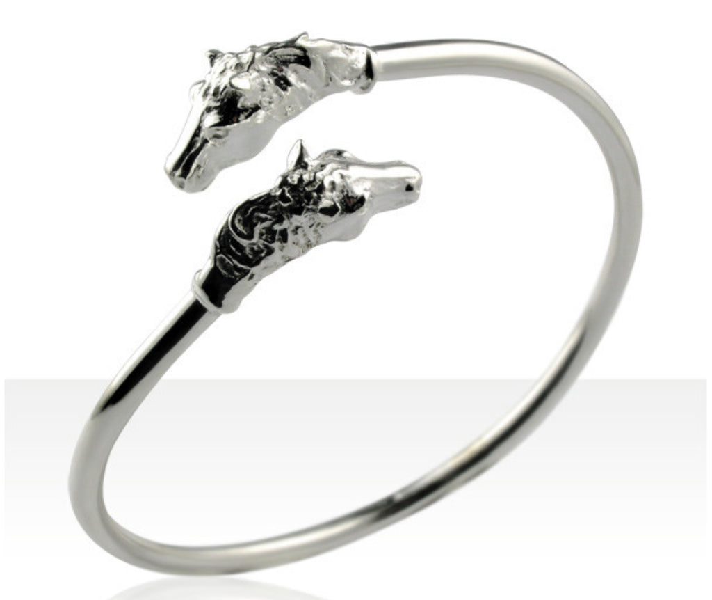 Sterling Silver Horse Head Bangle