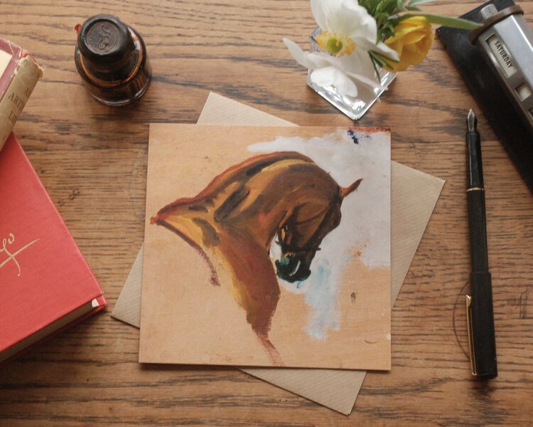 Note Card  - Study Of A Race Horse head