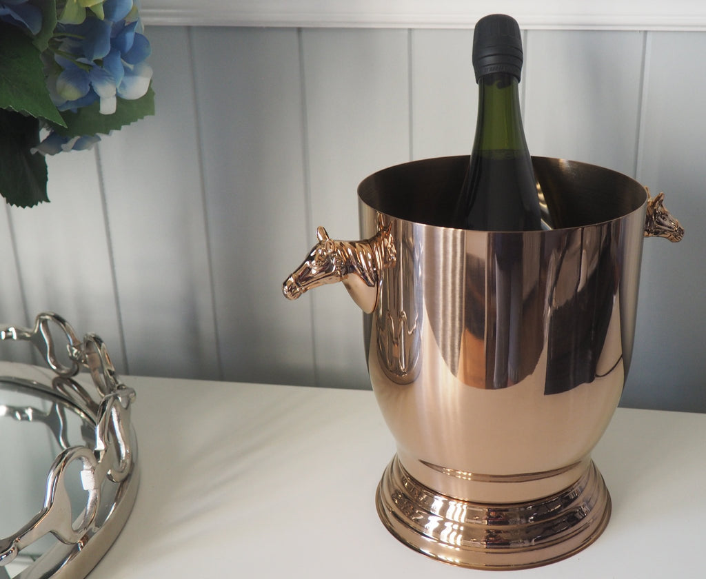 Rose Gold Horse Head Wine Bucket