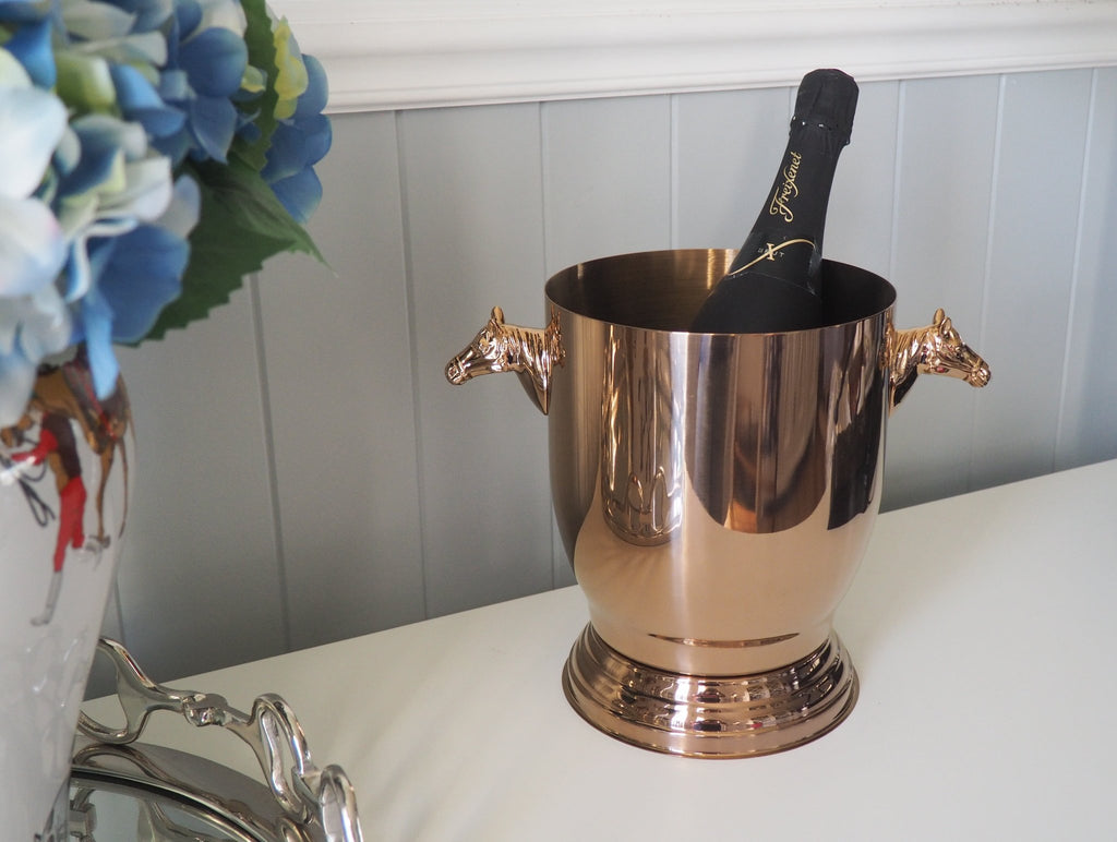 Rose Gold Horse Head Wine Bucket