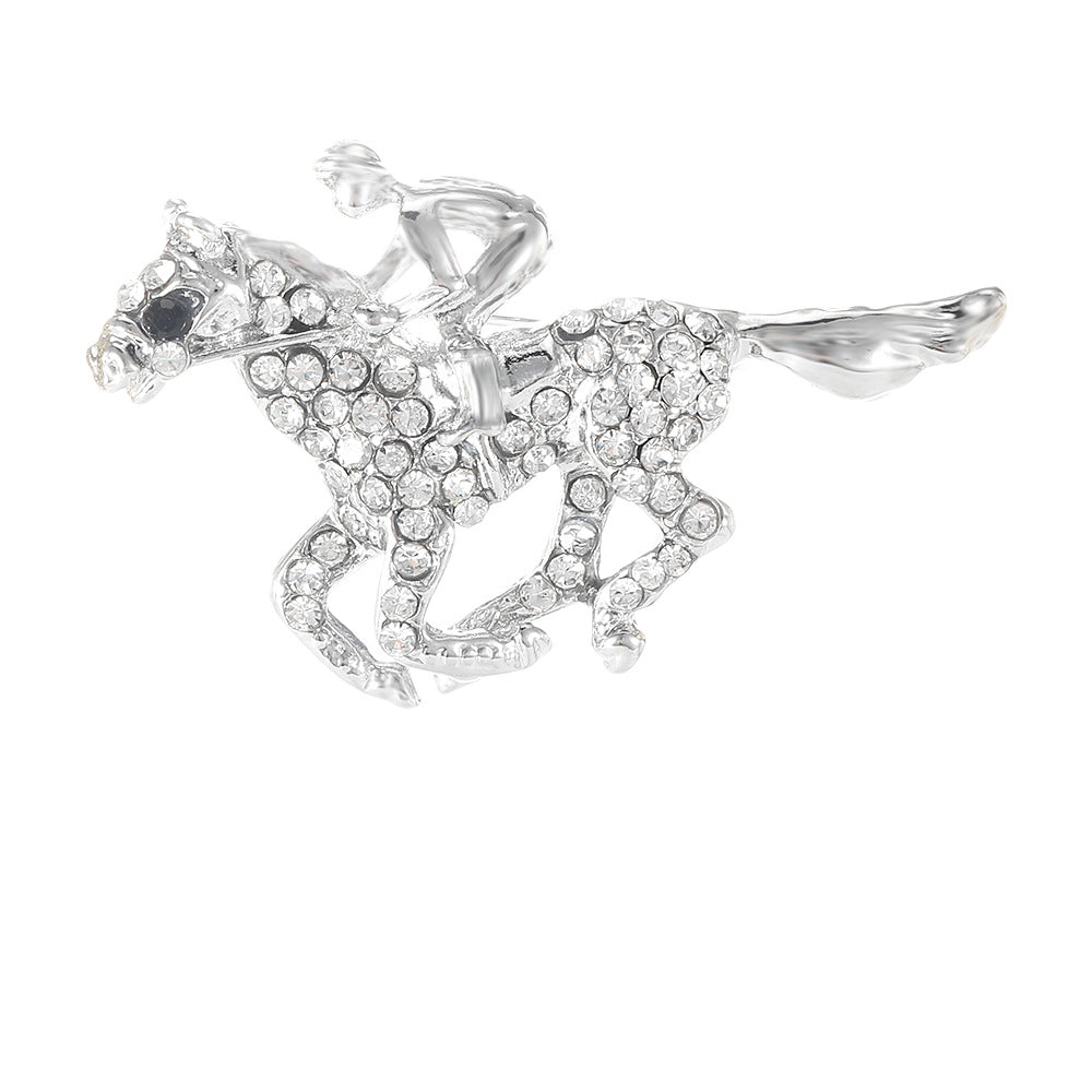 Racehorse Brooch - Silver