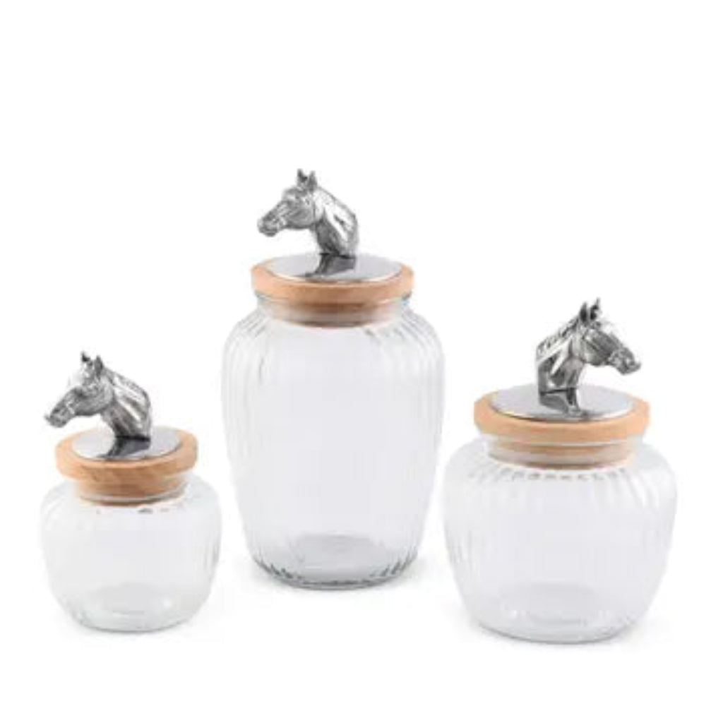 Horse Head Glass Canister Set