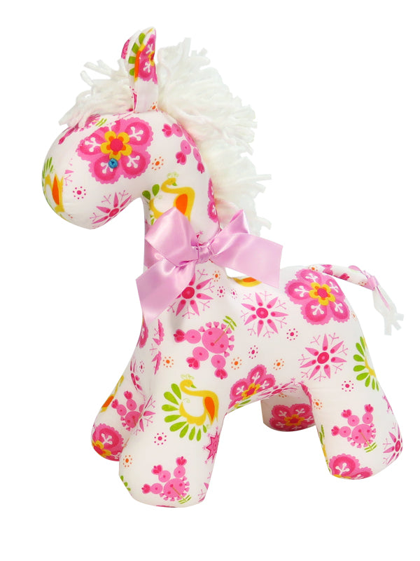 Pink Snowflake Horse Baby Rattle