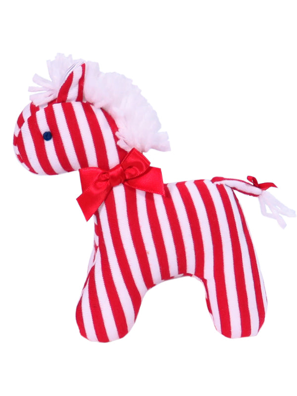 Red Stripe Mini Horse Baby Rattle
