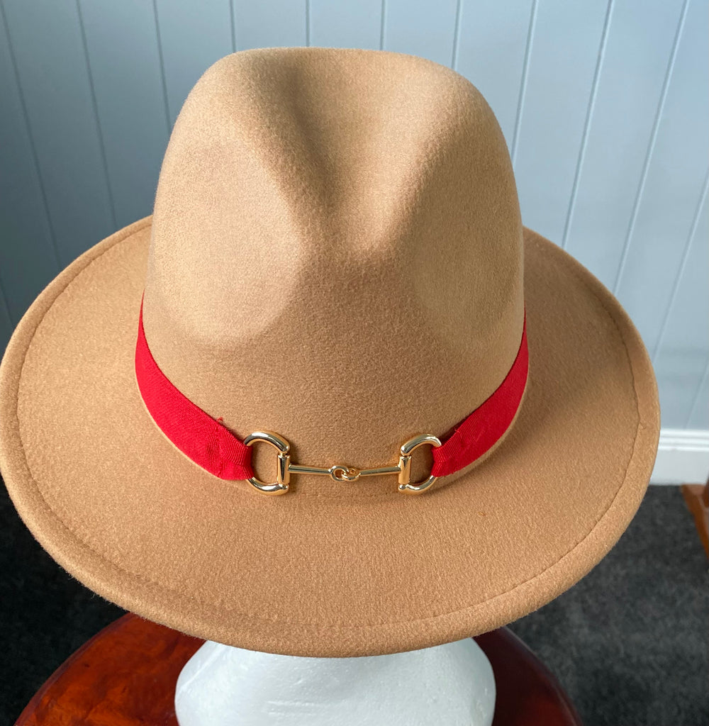 Camel Panama Hat  -Snaffle Bit Band