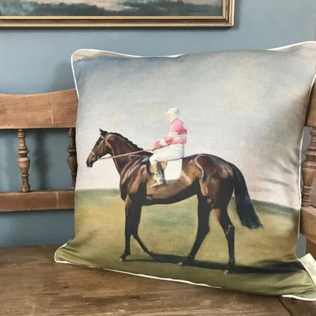 A Jockey Jockey In Pink Cushion