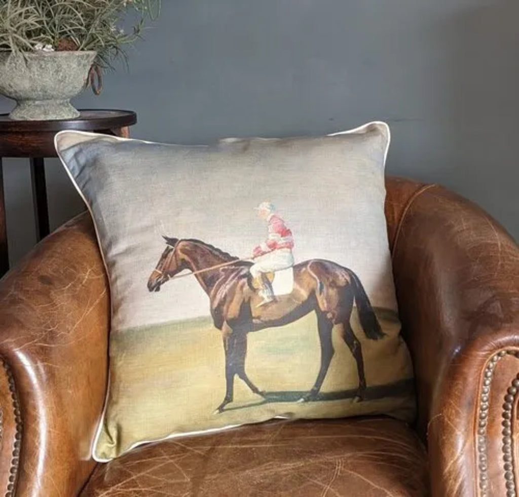 A Jockey Jockey In Pink Cushion