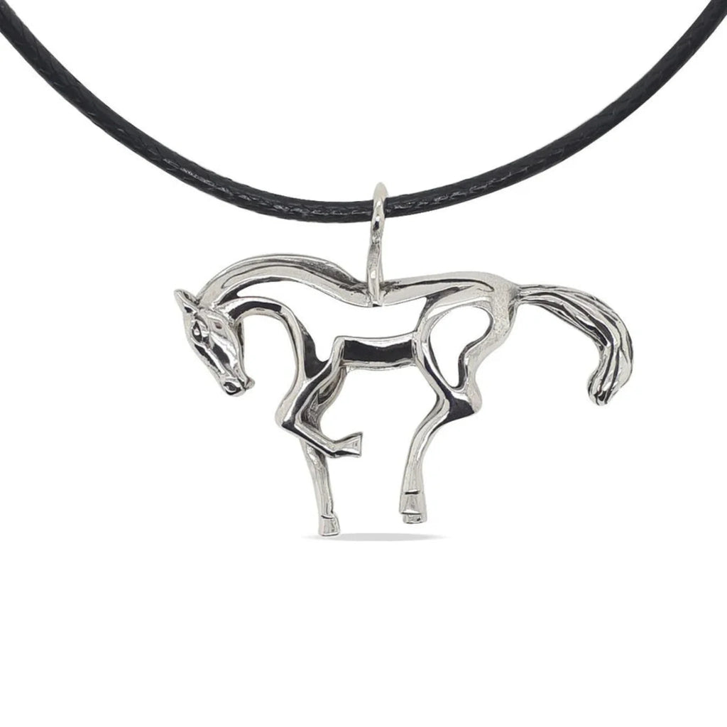 Abstract  Silver Horse Pendant