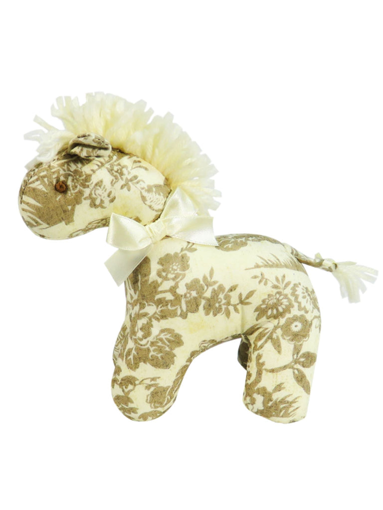 Antique Toile Mini Horse Baby Rattle