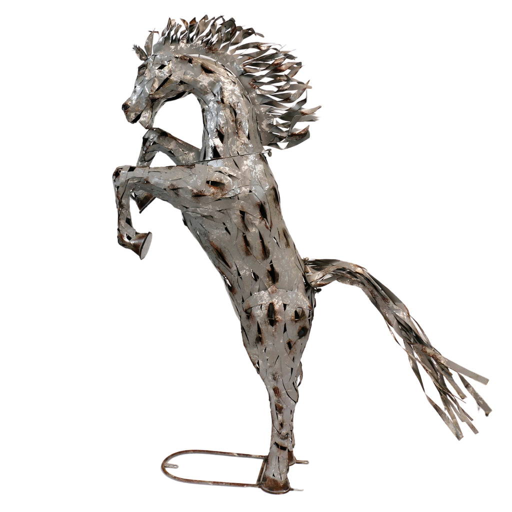 Silver Horse Garden Statue