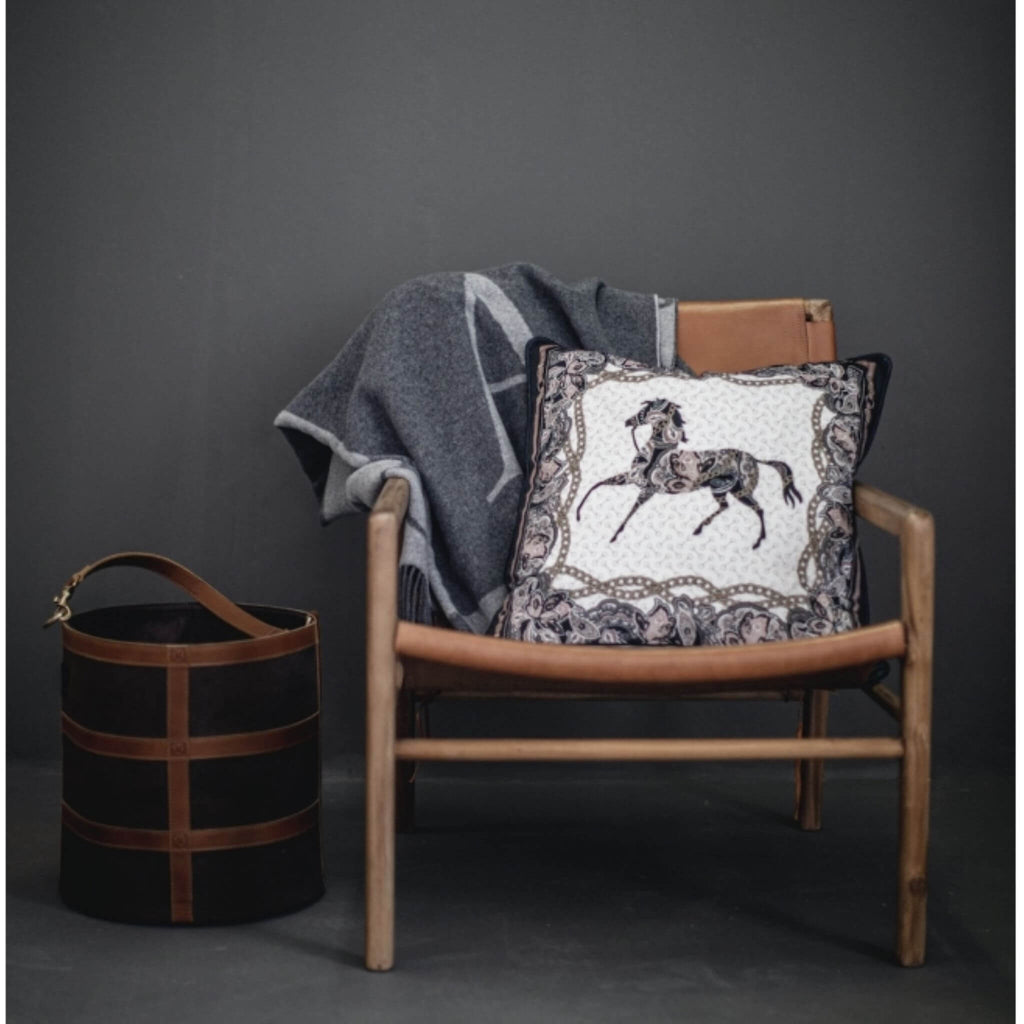 Black Arabic Horse Cushion