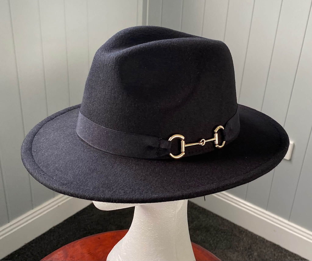 Black Panama Hat Snaffle Bit Band - Small