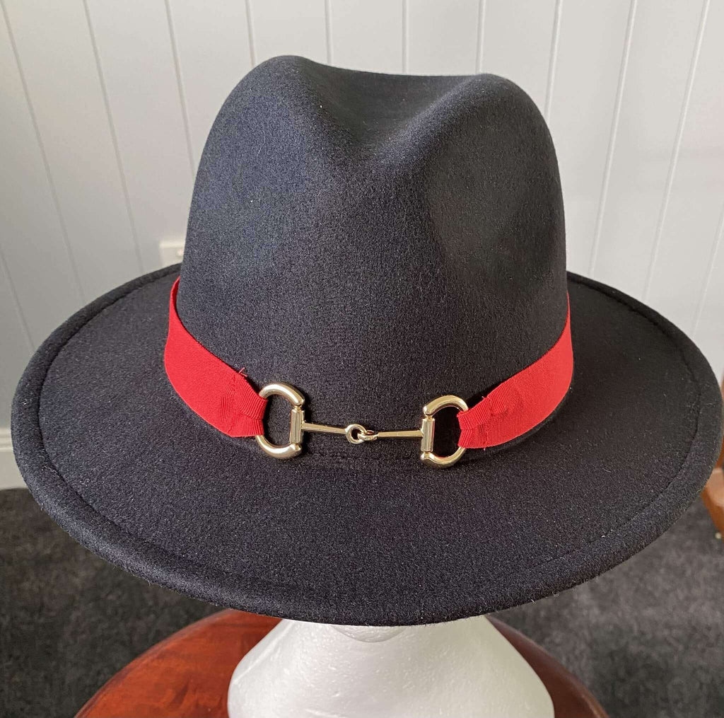 Black Panama Hat Snaffle Bit Band - Small
