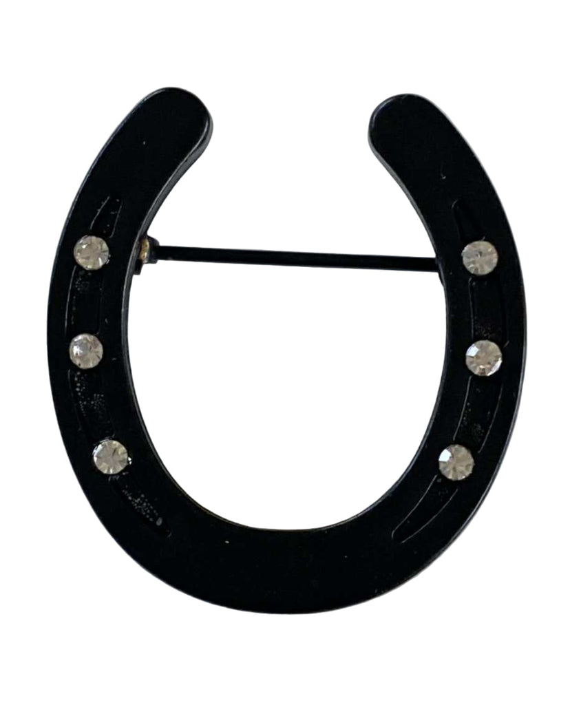 Black Horse Shoe Brooch