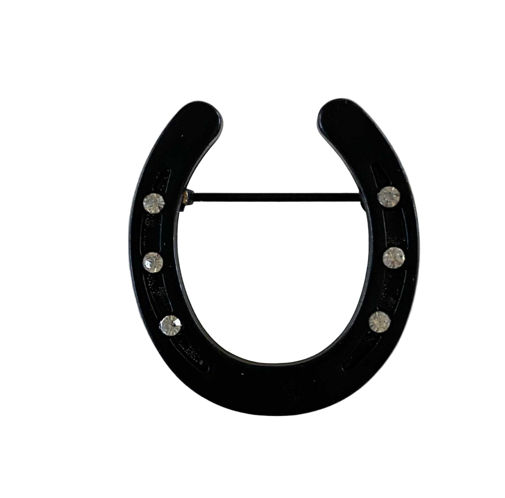 Black Horse Shoe Brooch
