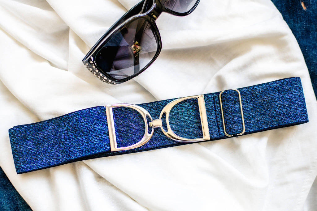 Blue Sparkle  Stirrup Belt - Silver  Stirrup