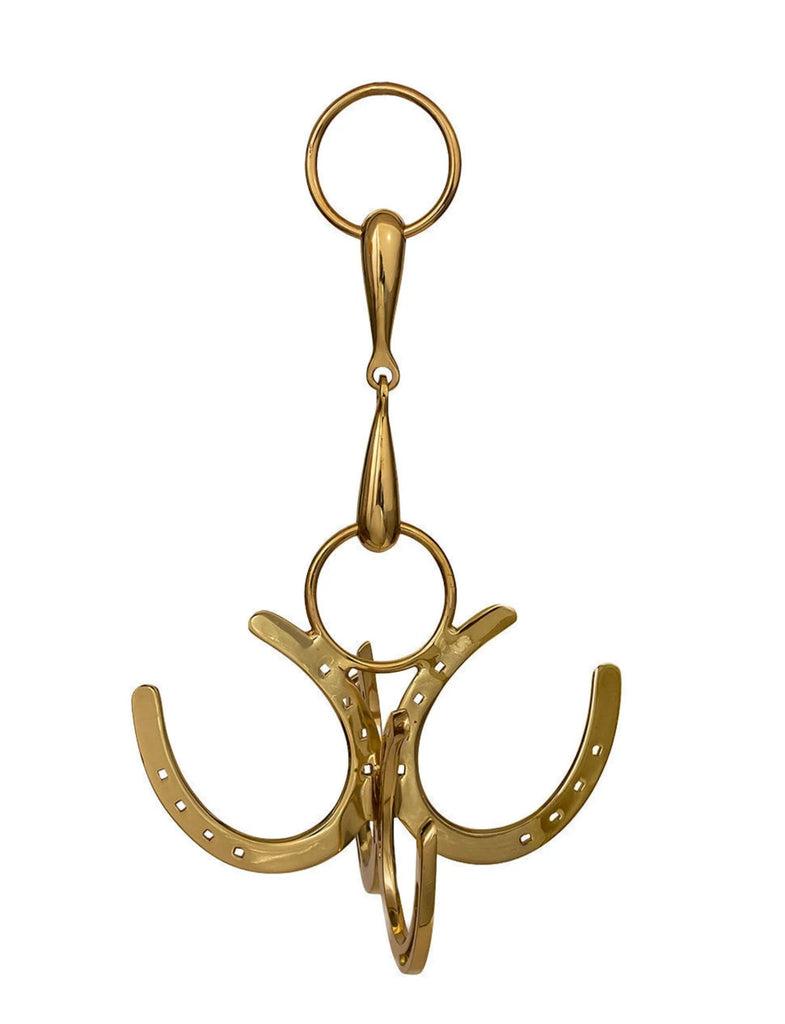 Brass 4 Horseshoe Hanging Hook