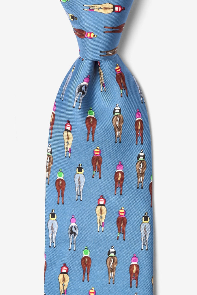 Bringing Up the Rear Blue Silk Tie