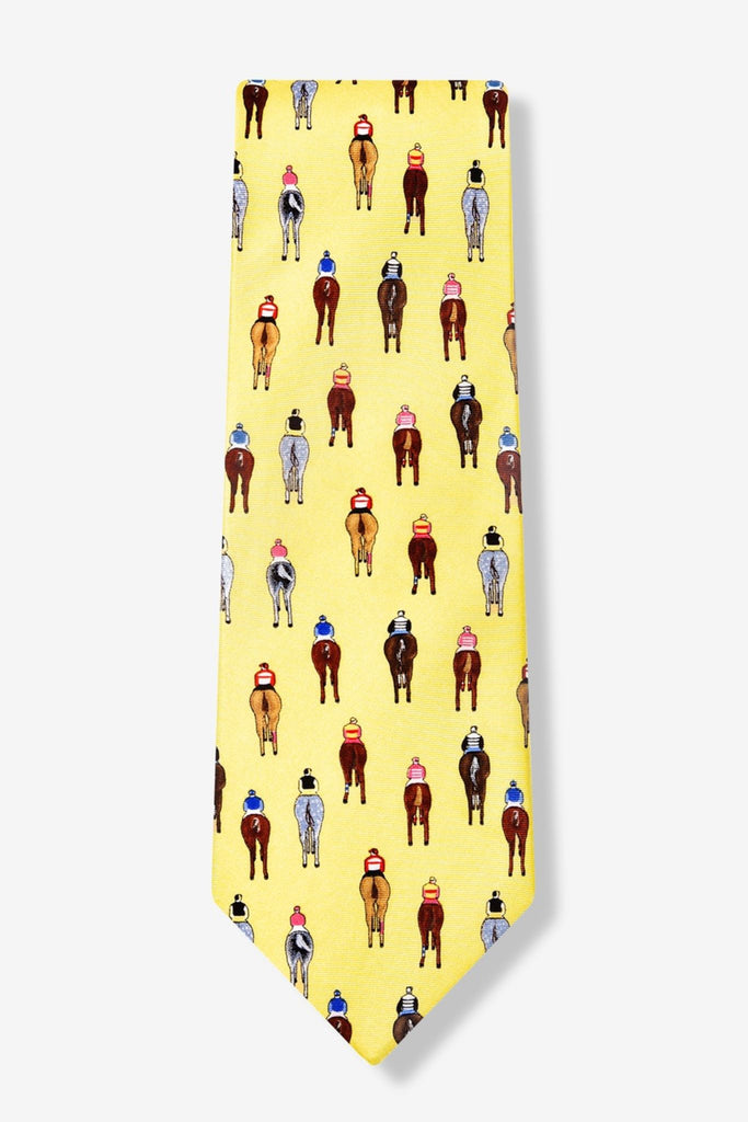 Bringing Up the Rear Yellow Silk Tie