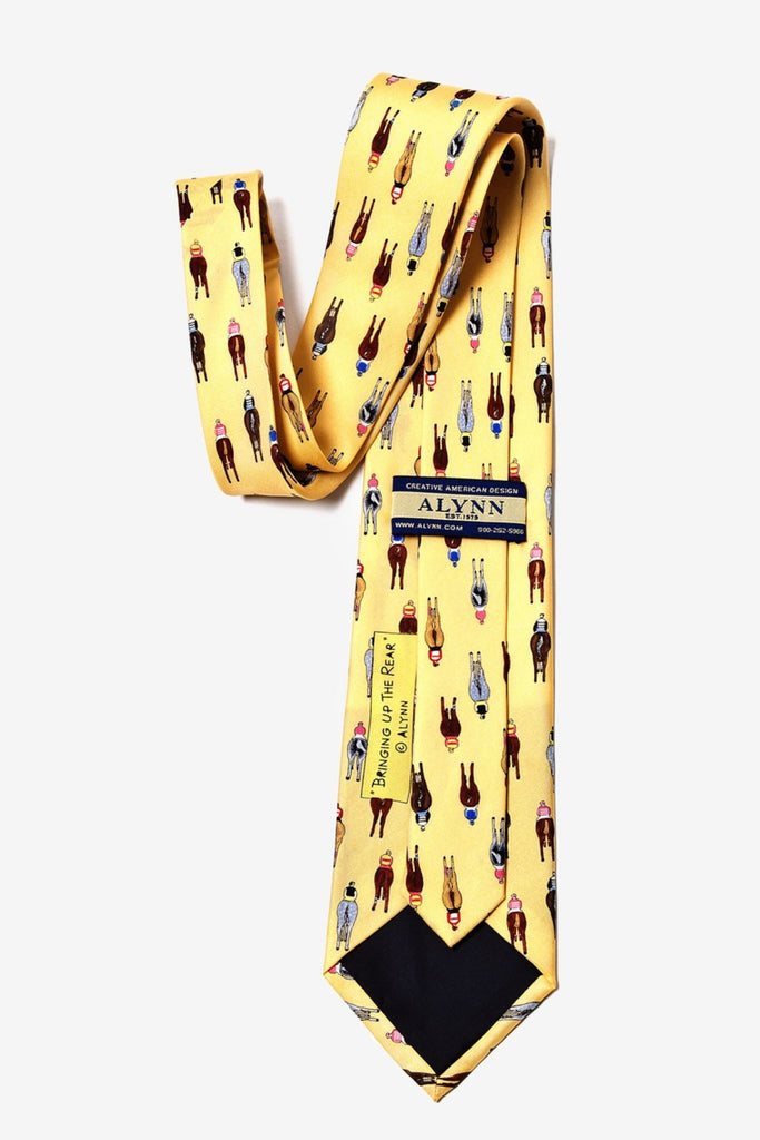 Bringing Up the Rear Yellow Silk Tie