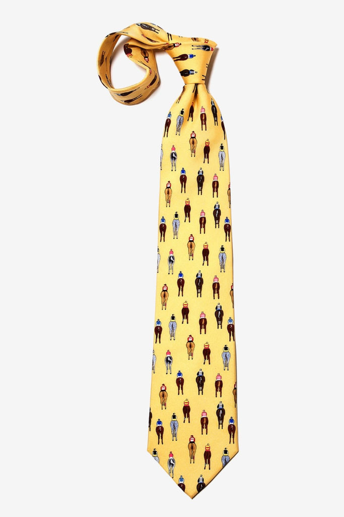 Bringing Up the Rear Yellow Silk Tie