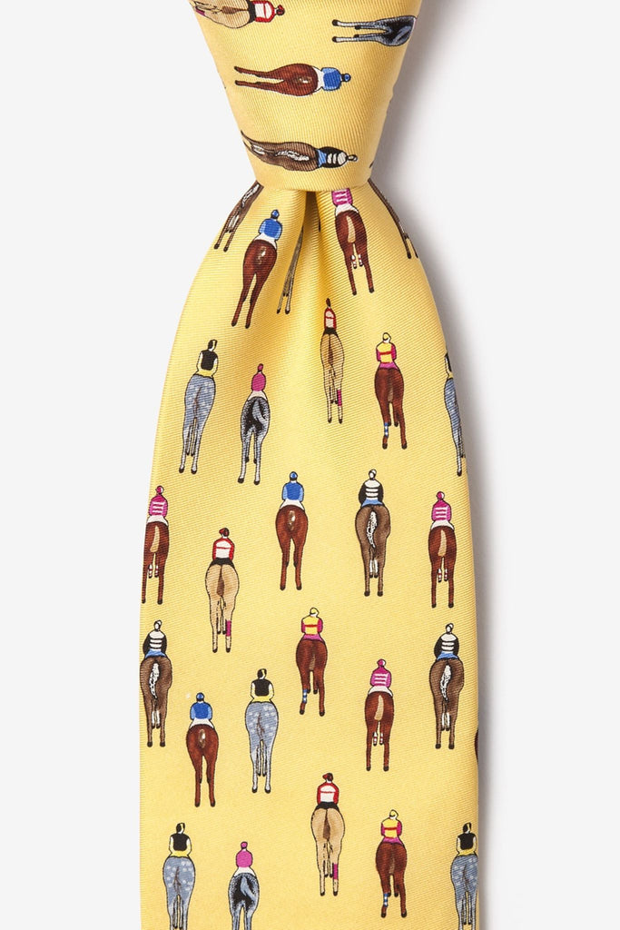 Bringing Up the Rear Yellow Silk Tie