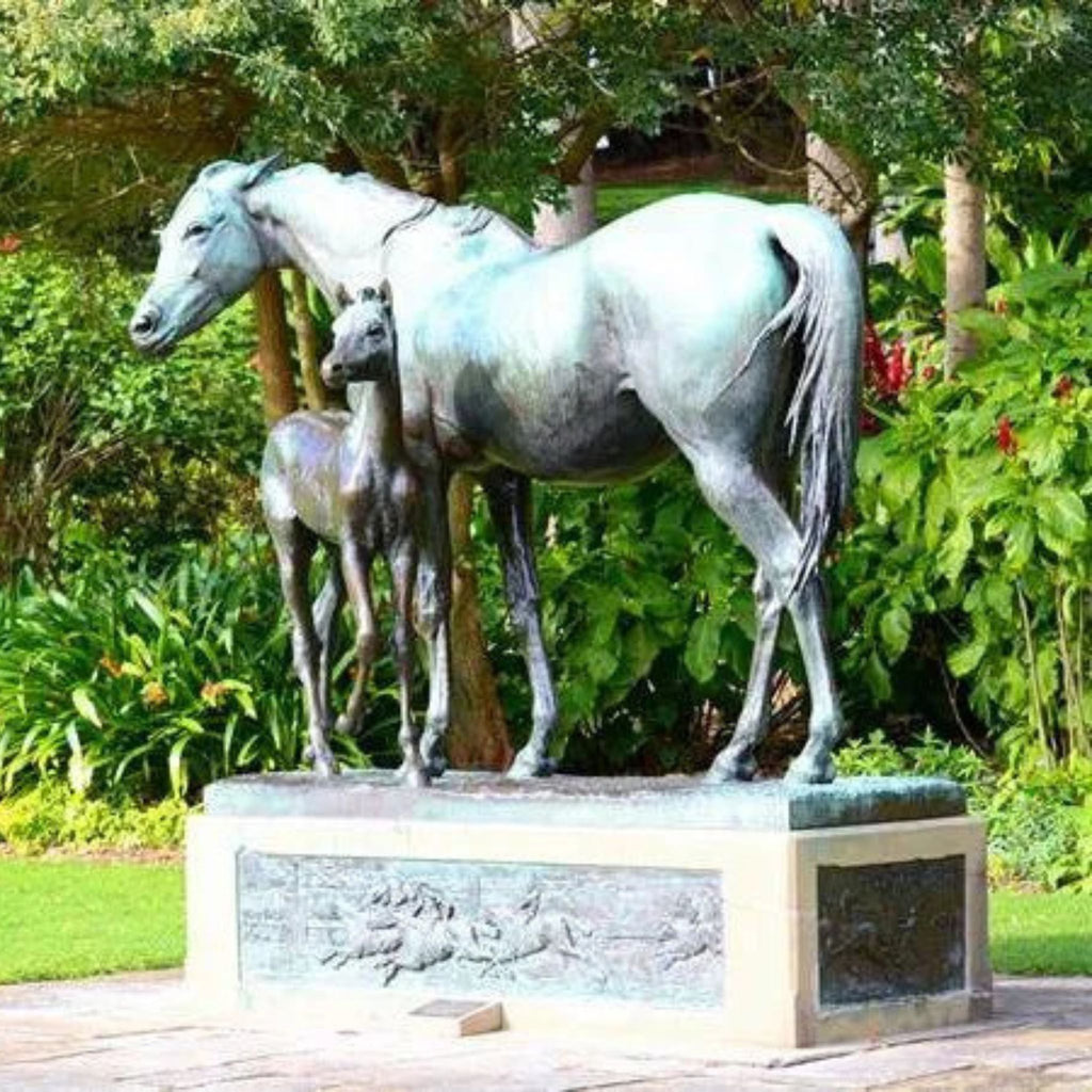 Bronze Mare & Foal Statues