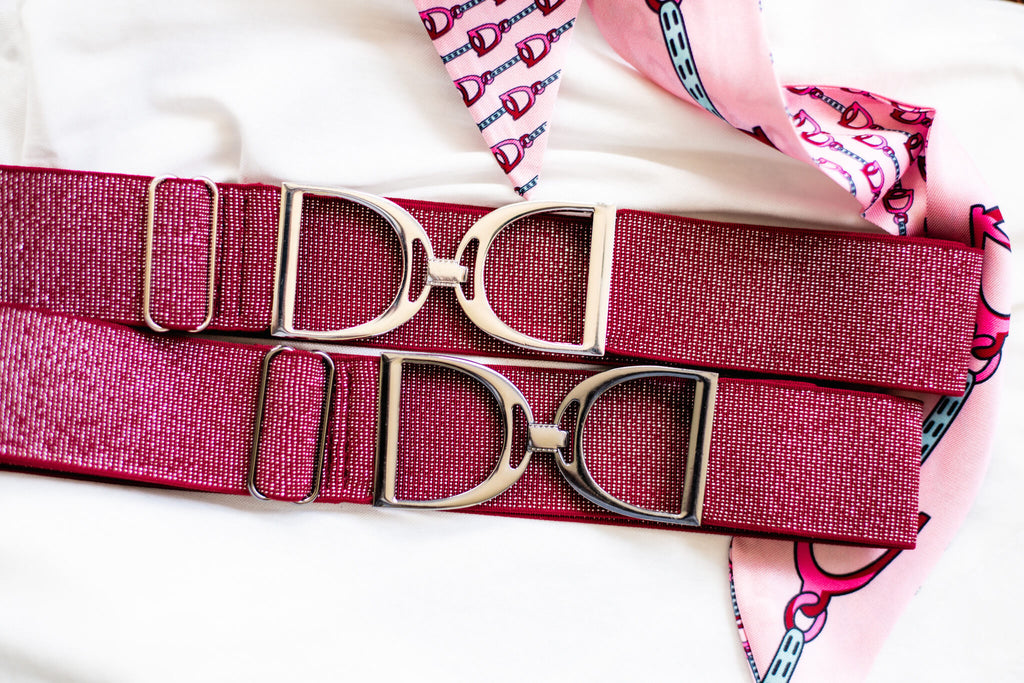 Burgundy Sparkle Stirrup  Belt