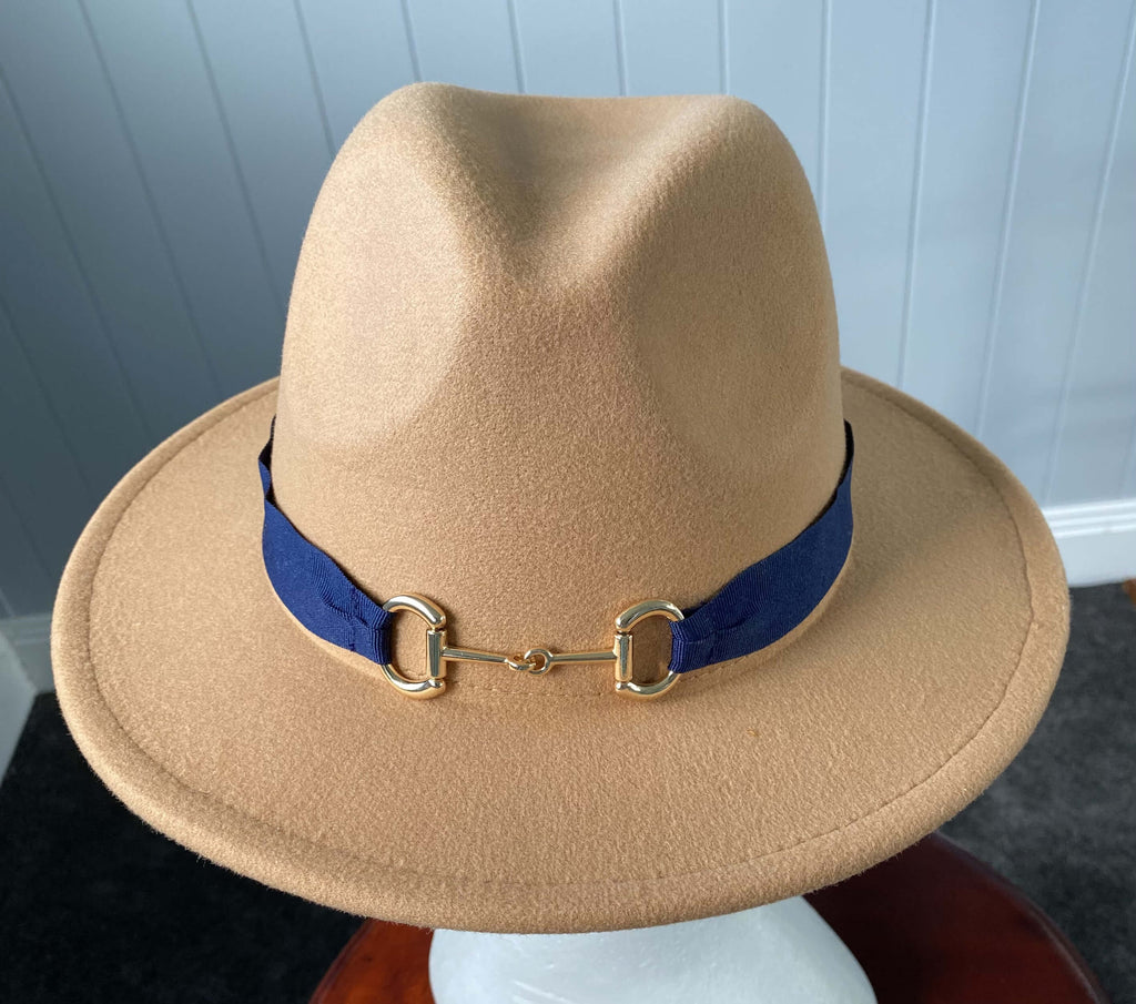 Camel Panama Hat Snaffle Bit Band - Medium