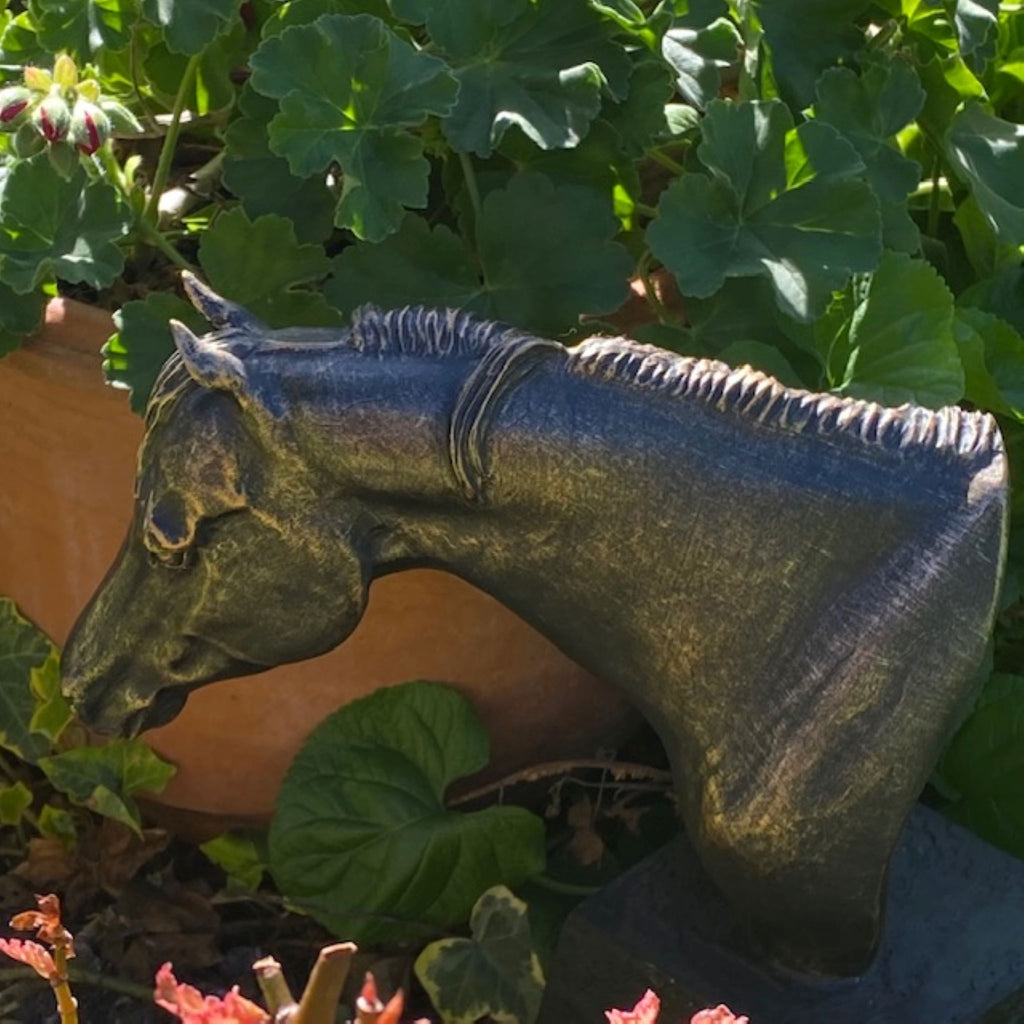 Ceffyl  Horse Head Statue - Bronze