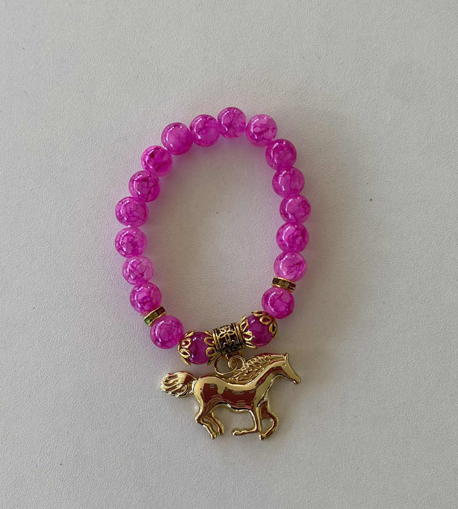 Children's Pink Glass Bracelet