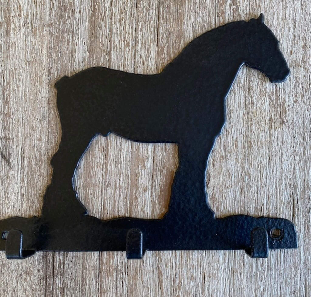 Clydesdale Horse 3 Hook Key Rack