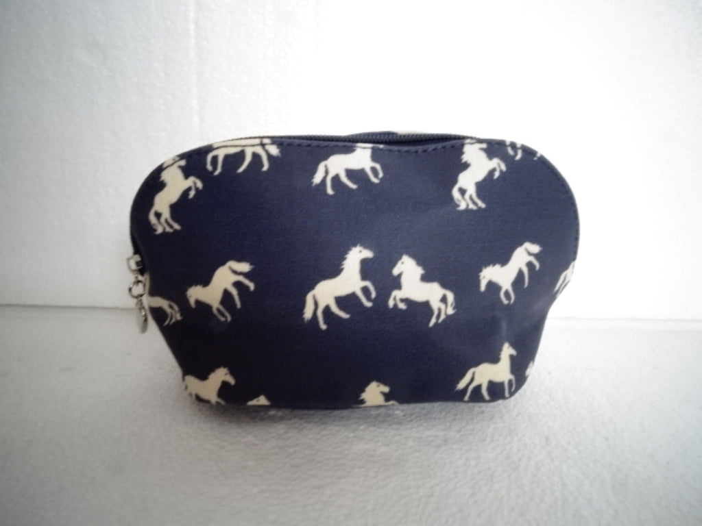 Navy Horse Cosmetic Bag