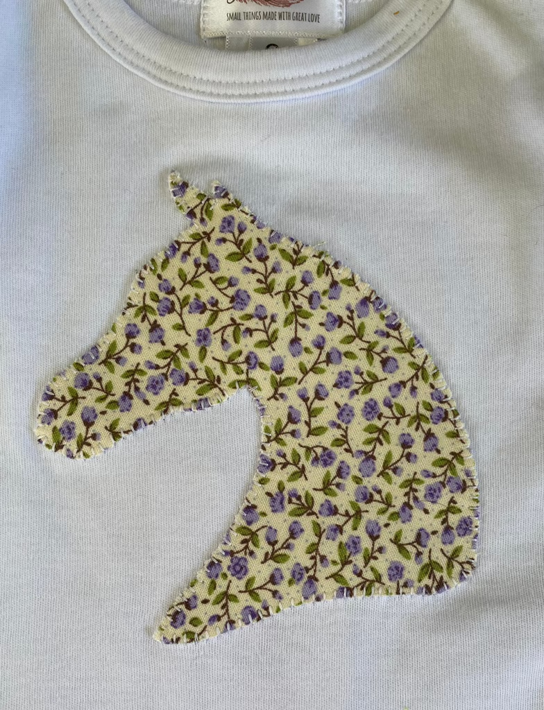 Cream & Lilac  Floral Horse Head Onesie