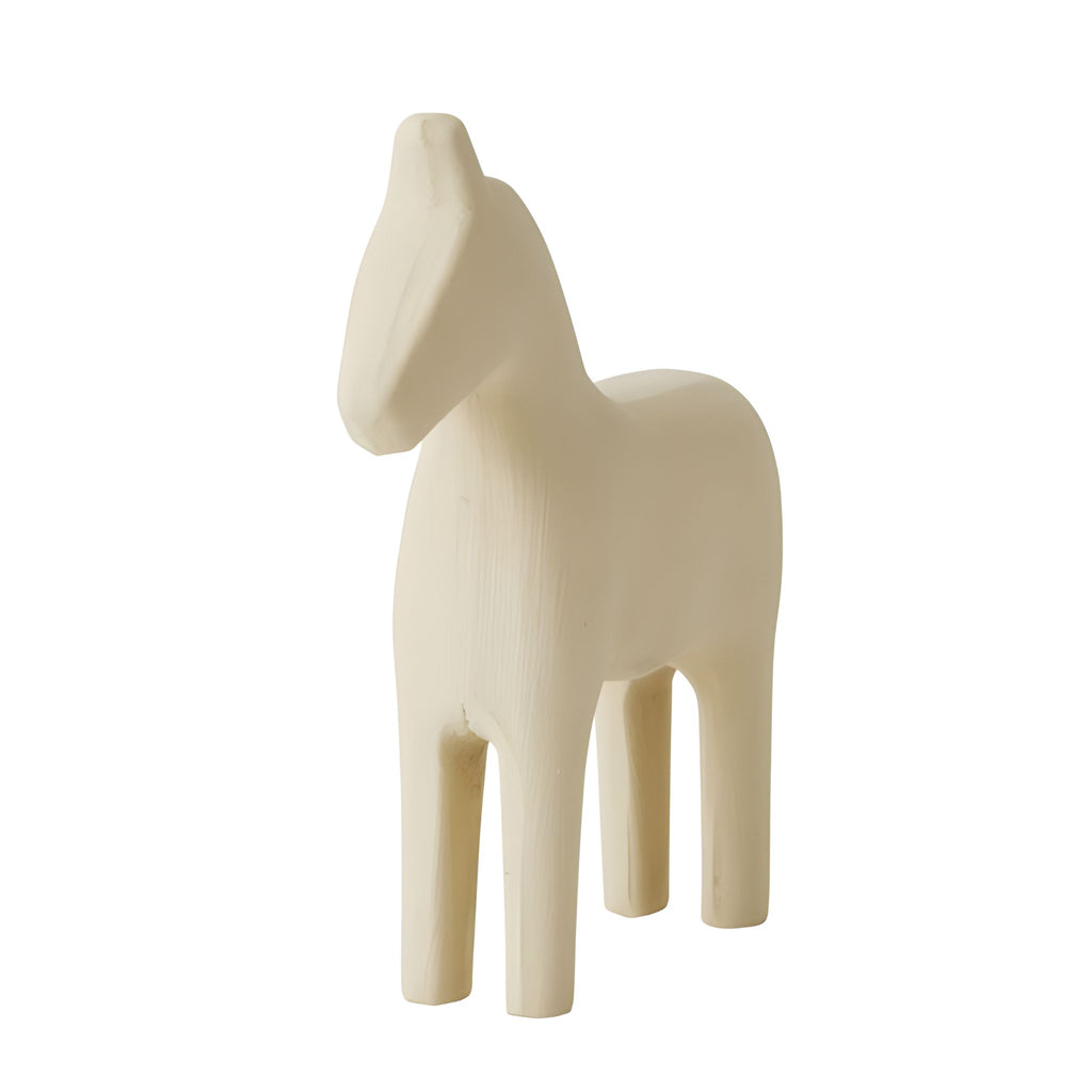 Dala Horse Statue - Cream