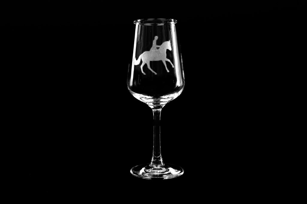 Dressage Pirouette  Wine Glass