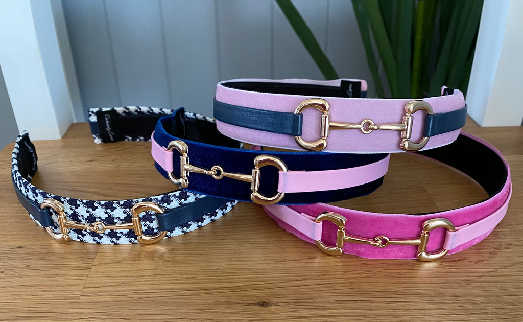 Pale Pink  & Navy Snaffle Bit Headband