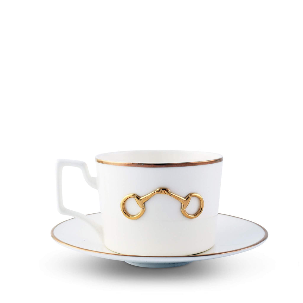 Gold Bit Fine Bone China Cup & Saucer