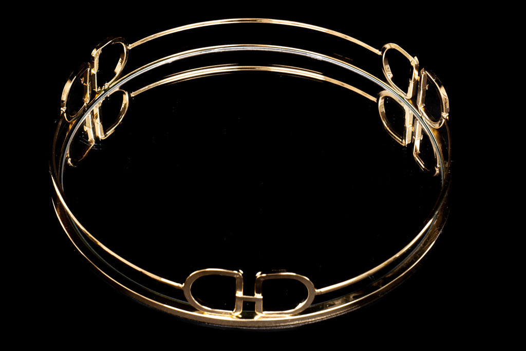 D Bit Gold Mirror Tray