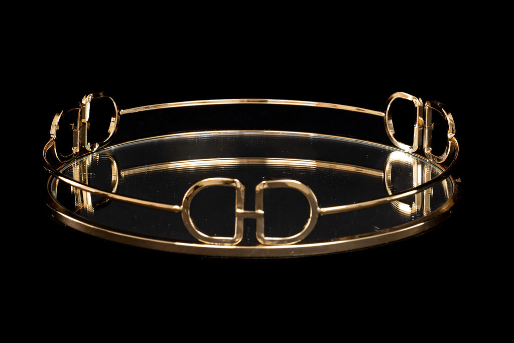 D Bit Gold Mirror Tray