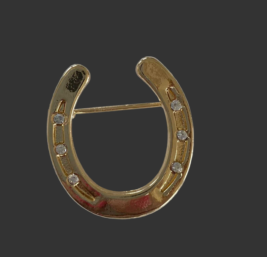 Gold Horse Shoe Brooch