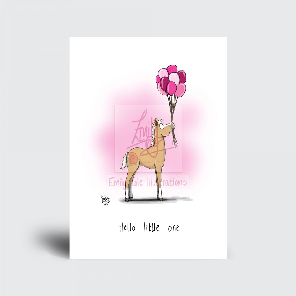 Hello Little One – Pink New Baby Card