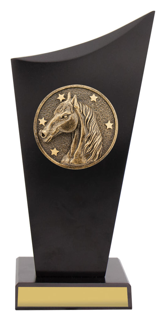 Horse Black Timber Spartan Crest