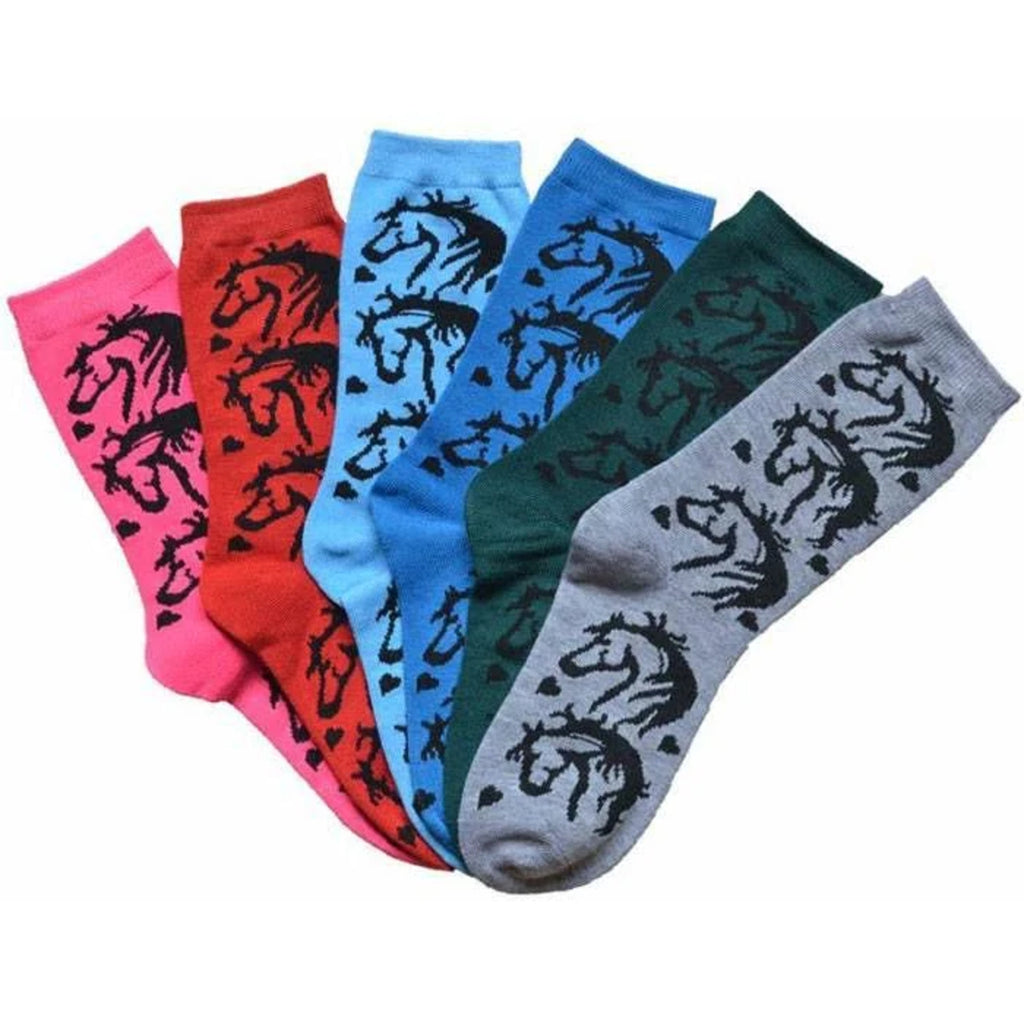 Horse Heads Ladies Crew Socks