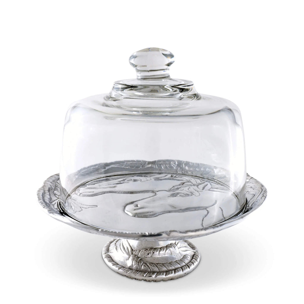 Horse Plate with Glass Dome